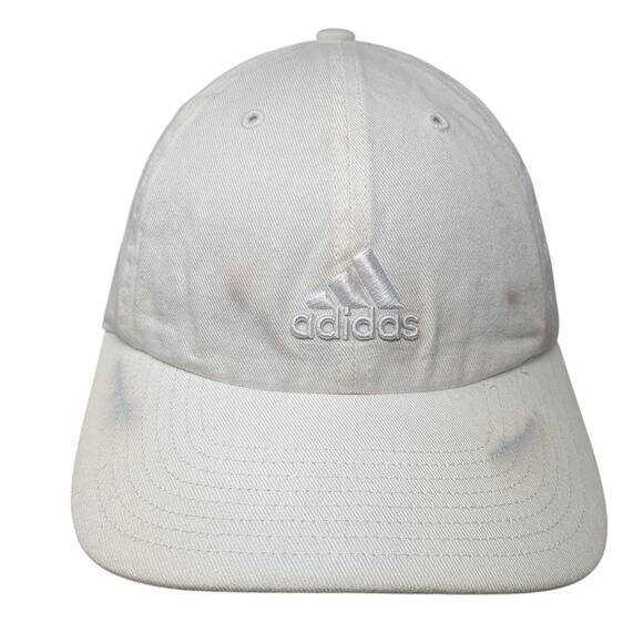 Adidas 3 Stripes Slideback Hat White One Size Embroidered Logo Outdoor - Picture 1 of 9